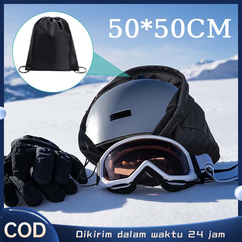 50cm*50cm Tas Serut Futsal Hitam Polos Tahan Air Tas Serut Olahraga Kapasitas Besar Tas Serut String