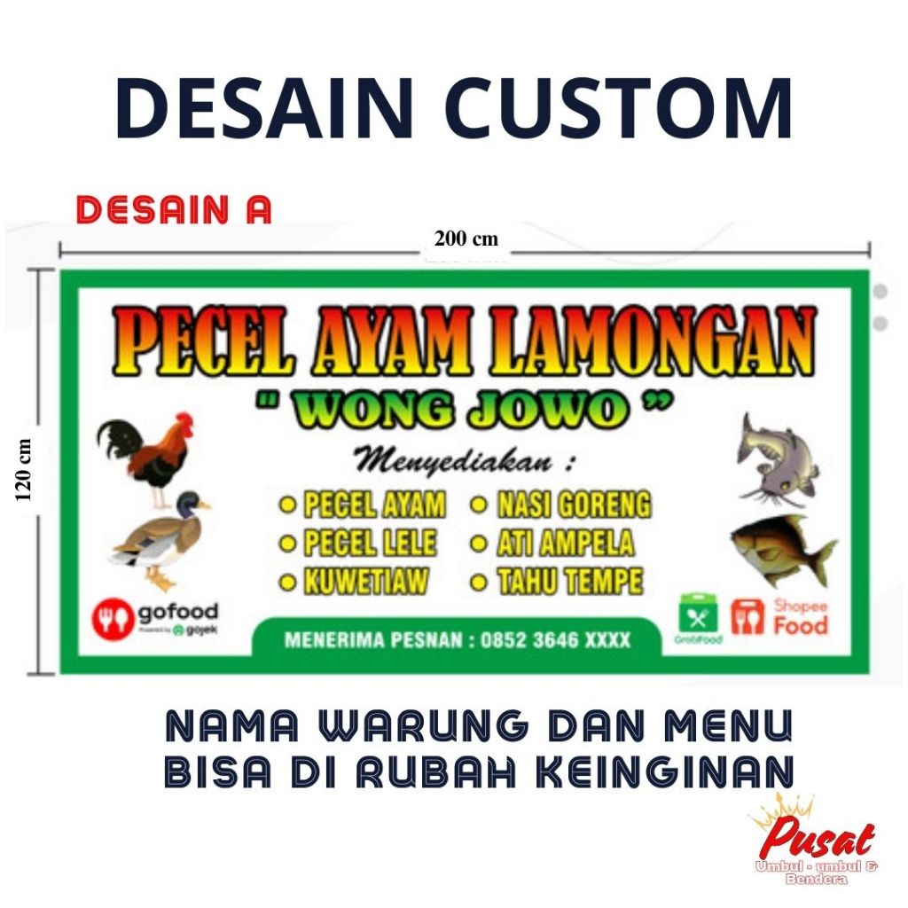 Spanduk Kain Warung Pecel Lele