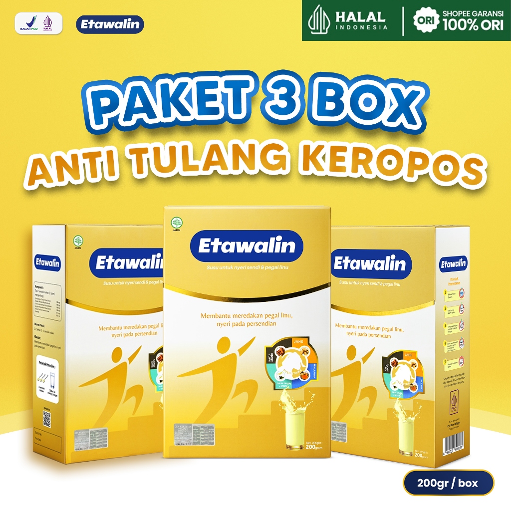 

DISKON 15% Susu Etawalin 3 Box - Original Atasi Nyeri Sendi Radang Sendi Pegal Linu & Mengobati Kesemutan Kebas Original