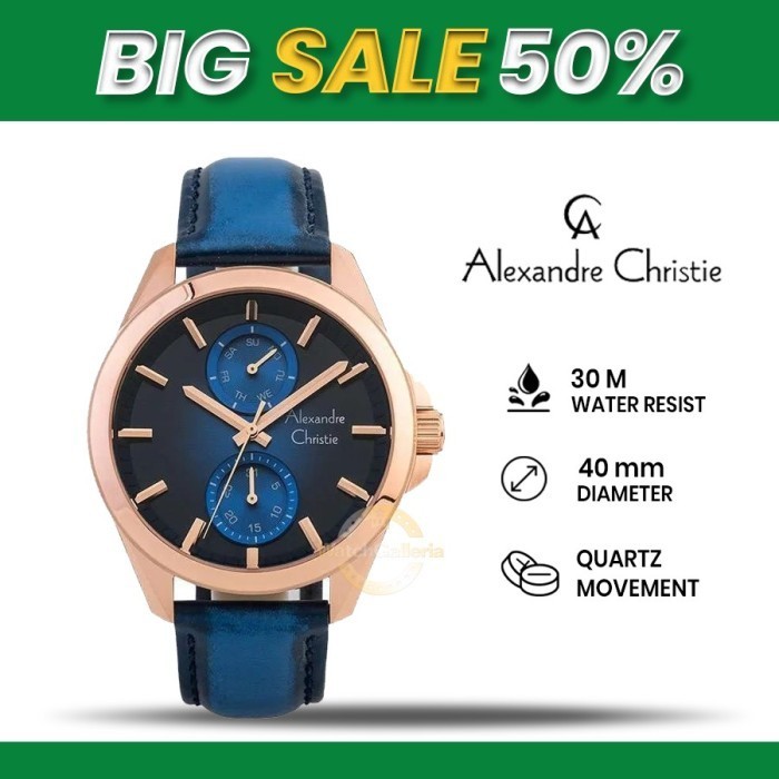 SALE Jam Tangan Pria Alexandre Christie AC 6573 MF LRGBU Original Resmi