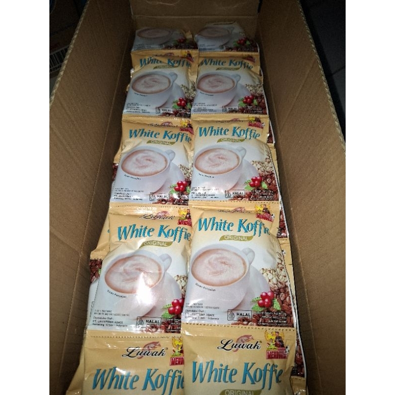 

Kopi LUWAK White Koffie ORIGINAL - 1 Dus Isi 12 renceng