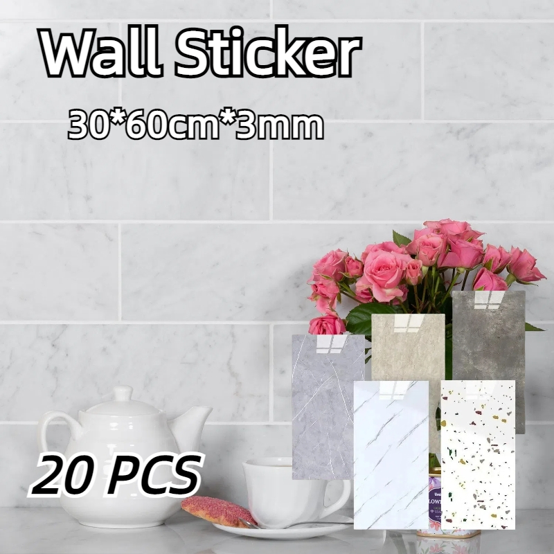 Wallpaper Dinding stiker Dekorasi Kamar Sticker dinding 30x60cm / Wallpaper dinding Vinyl Marble / L