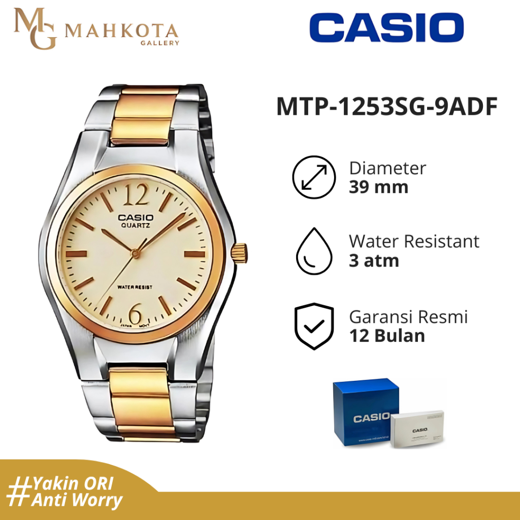 Jam Tangan Pria Casio MTP-1253SG-9ADF Analog Original dan Bergaransi Jam Tangan Palembang