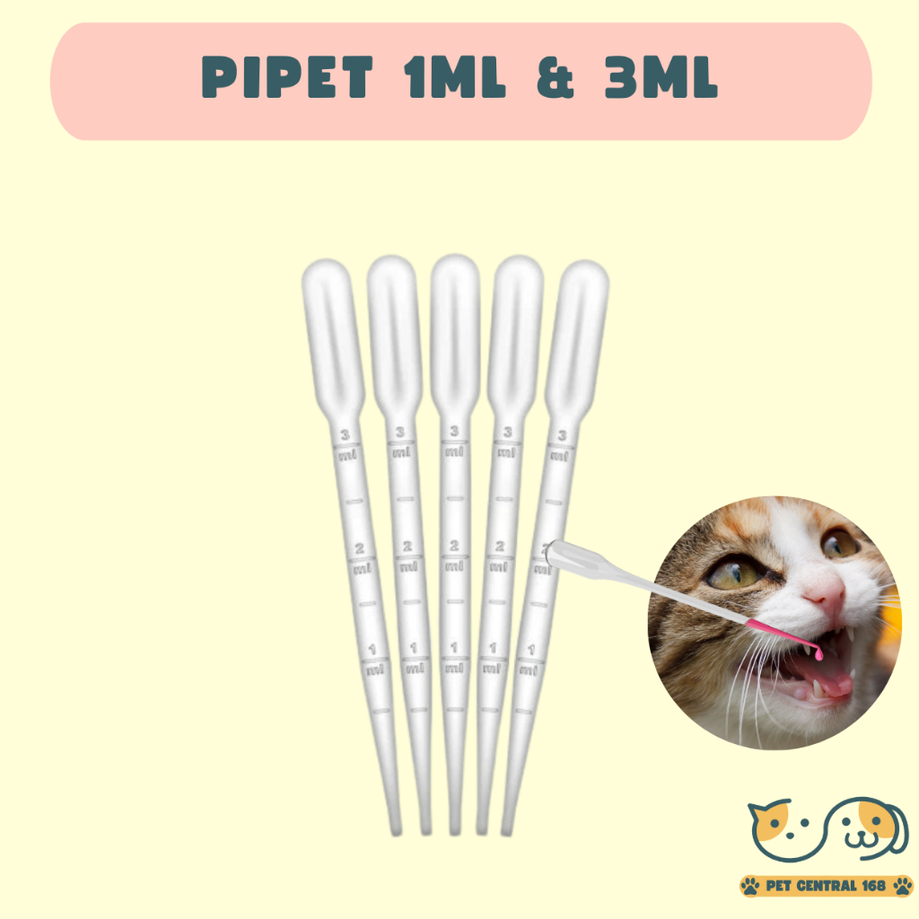 Pipet Tetes 1ML & 3ML - Pipet Tetes Obat Vitamin Makanan Kucing Anjing