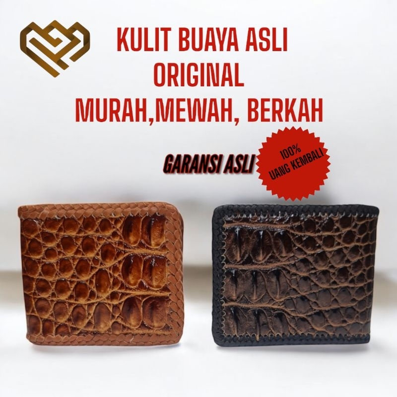 CUCI GUDANG DOMPET LIPAT PRIA RAJUT KULIT BUAYA - DOMPET PRIA KULIT BUAYA - DOMPET KULIT BUAYA RAJUT