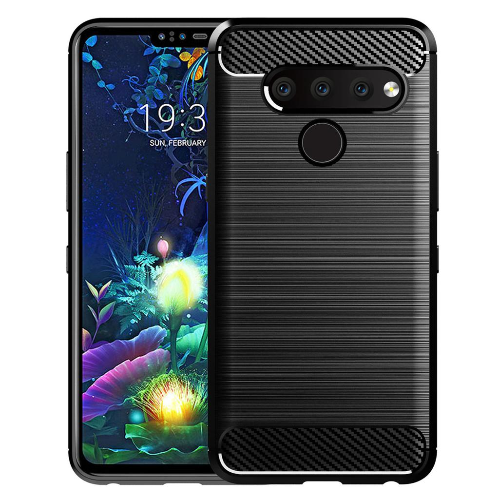 LG V50 THINQ CASE BRUSHED RUGGED CARBON FIBER