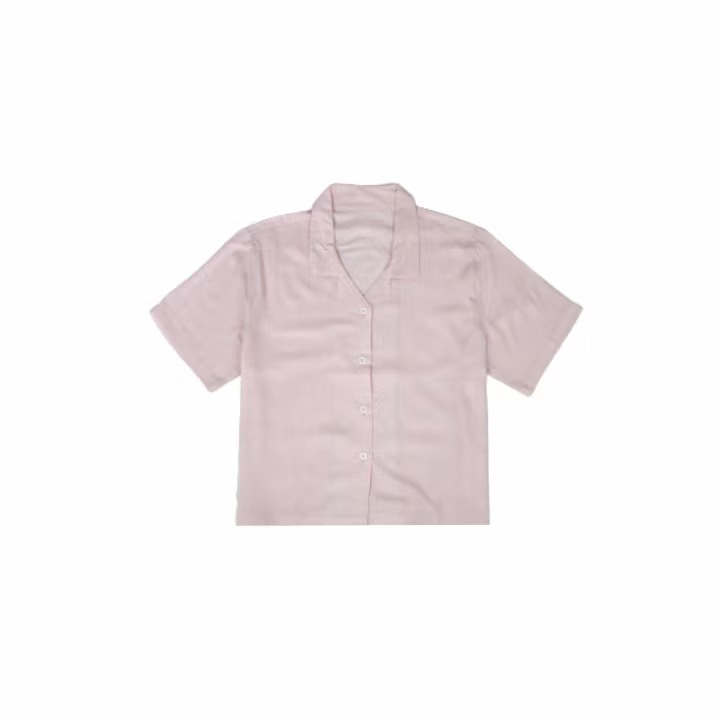 KEMEJA WANITA CROP TOP POLOS KATUN RAYON CROP SHIRT ORGANIK