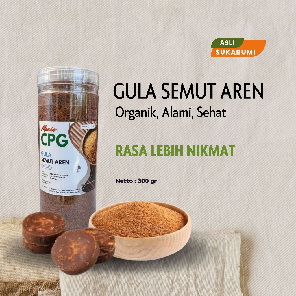 

CPG Gula Aren Bubuk Organik 300 gr Asli Sukabumi / Gula Semut Aren
