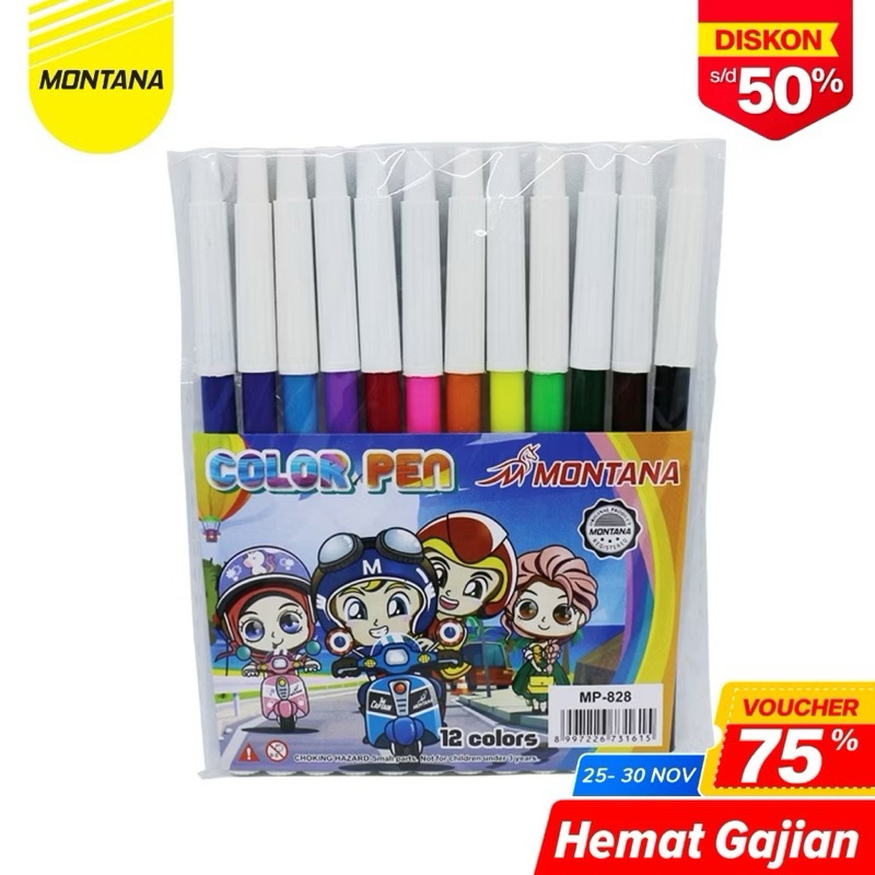 

Makassar/Montana Spidol 12 Warna / Color Marker Montana / MP-828