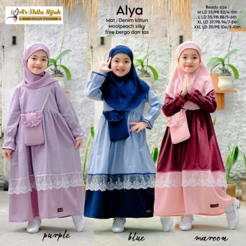 new gamis anak Alya set hijab original Ar-Shita hijab
