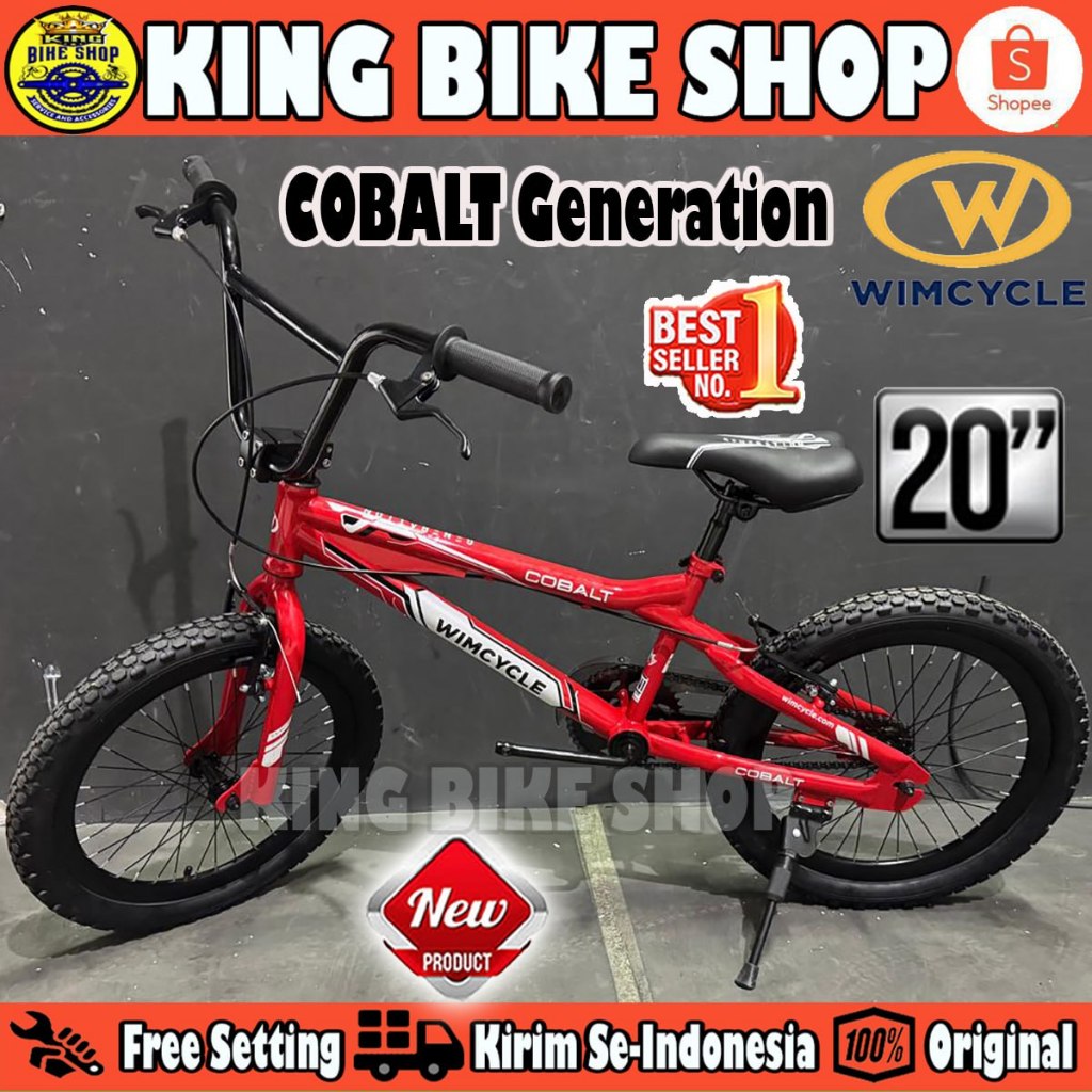 Sepeda Anak Laki BMX WIMCYCLE COBALT GENERATION Ukuran 20 Inch Usia 8-12 Tahun