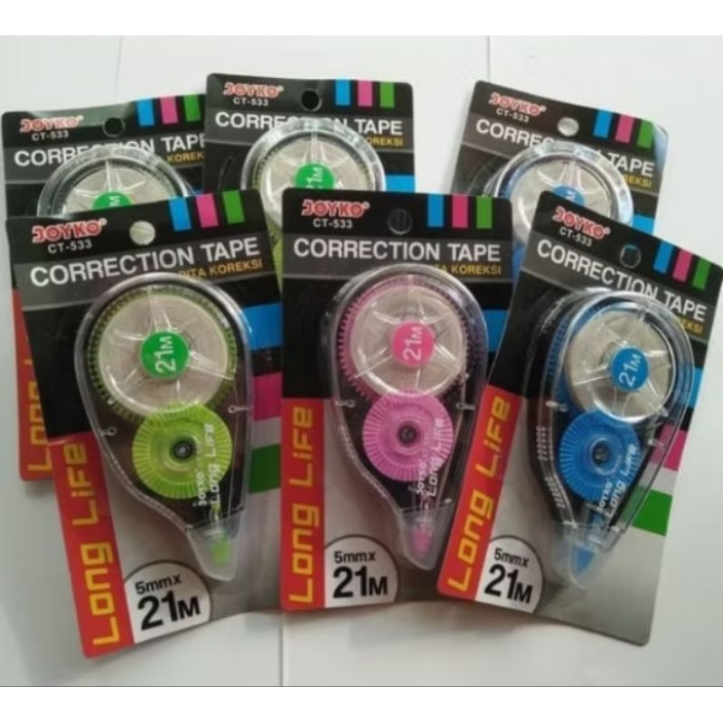 

CORRECTION TAPE 21 METER/ PITA KOREKSI JOYKO CT-533 21 METER / TIPE X KERTAS JOYCO CT-533 21 METER/ TYPE X JOYKO