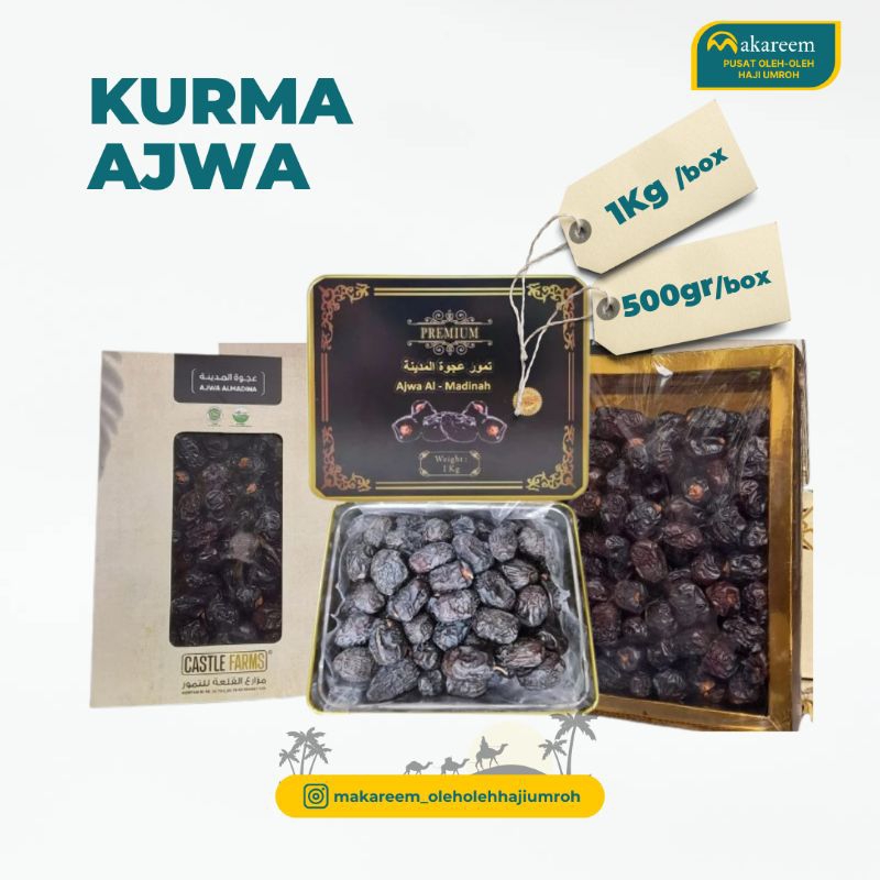 

Kurma Ajwa Premium Castle Farms 500gram, 1Kg