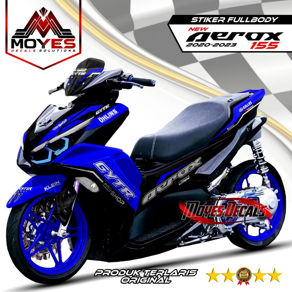 Decal Sticker Striping New AEROX 155 Full body Variasi-Decal New Aerox 155 Full Body