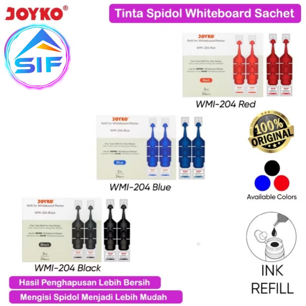 

Tinta Isi Ulang Spidol Whiteboard Sachet Refill Spidol Papan Tulis Joyko Original Asli