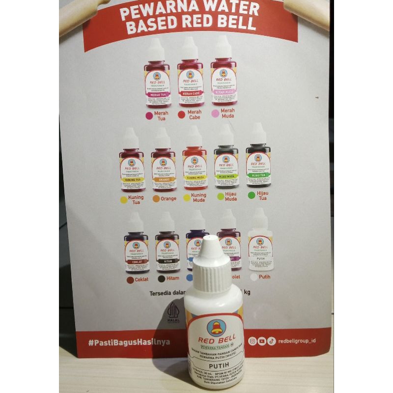 

Red Bell / Redbell pewarna makanan/pangan cair 30gram & 30ML