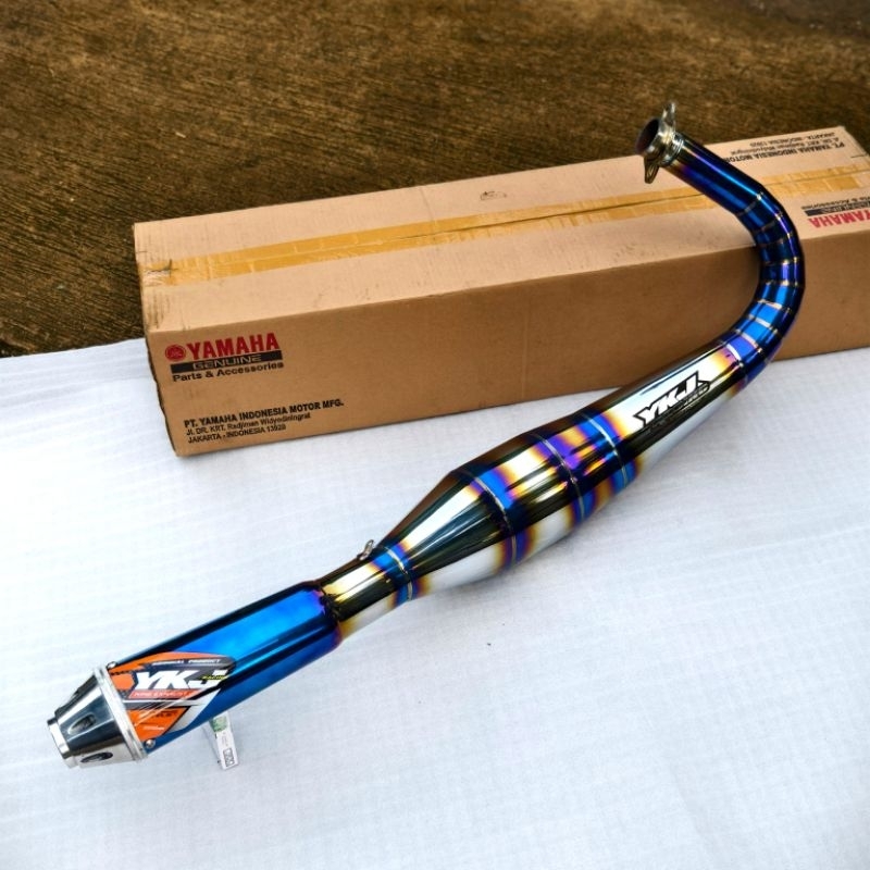 Knalpot YKJ Kolong Japstyle Stainless Blue Garing Super NgebazZ Original YKJ Racing Istimewa