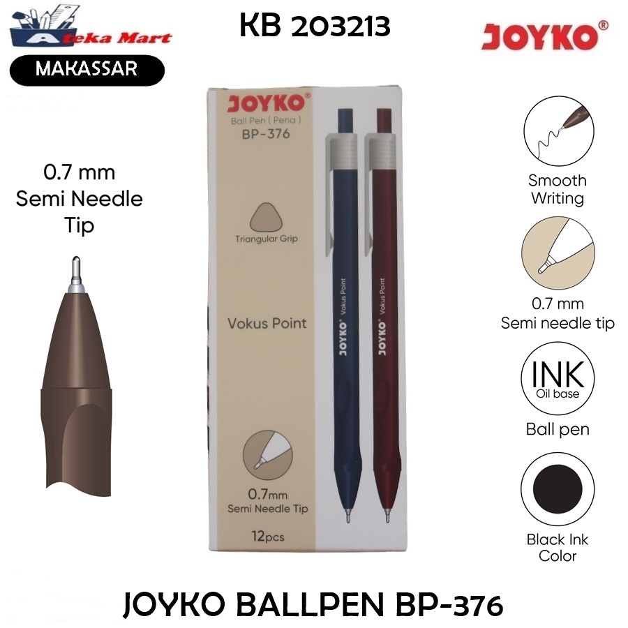 

[BOX/12PCS] JOYKO BALLPEN BP-376 Vokus Point (Black)
