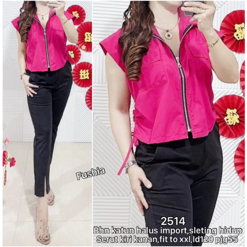 2514 CNY EDITION KEMEJA WANITA IMPORT SLETING SERUT SAMPING JUMBO IMPORT, KEMEJA WANITA IMPORT , KEM