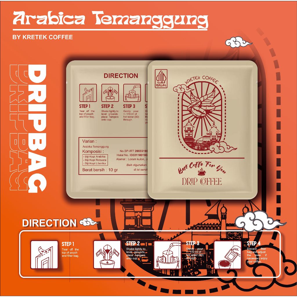 

Dripbag - Kopi Temanggung / Arabika Temanggung / Coffee Arabica / Arabica Temanggung / Kopi Sachet / Kopi Drip Bag / Drip Bag Coffee / Kretek Coffee / Kopi Kudus