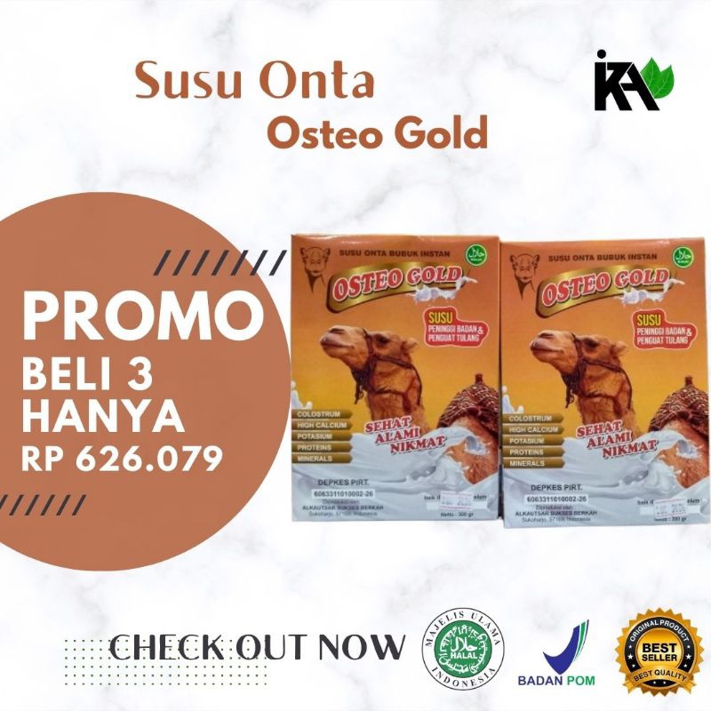 

PAKET 2 SUSU ONTA OSTEO GOLD 3 PCS / SUSU ONTA / SUSU MULTIVITAMIN TULANG/ SUSU PERSENDIAN