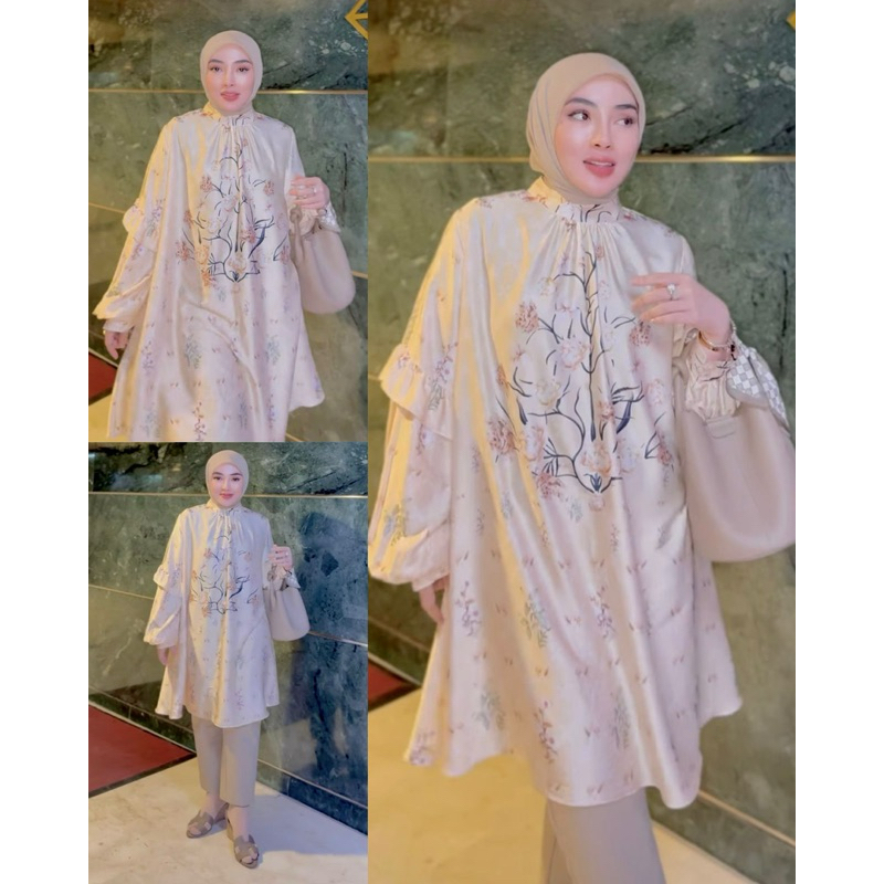 Tunik Printing Bunga Dada Shellasaukia ORI 100% by Shellasaukia