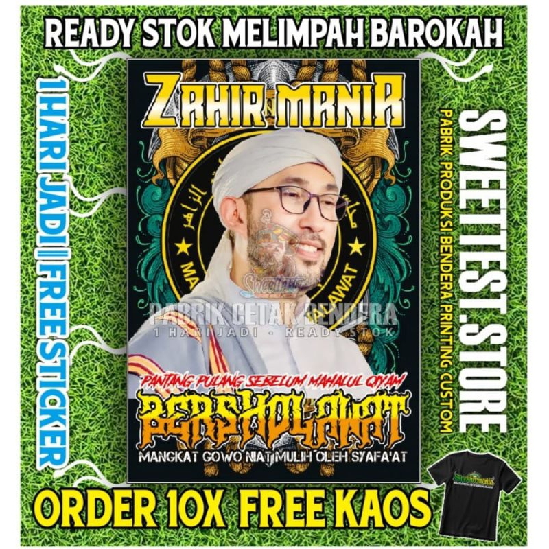 GIANTFLAG MAJELIS 200x150cm, GIANTFLAG SYEKHERMANIA FULL PRINTING, BENDERA HABIB BIDIN, BENDERA AZ Z