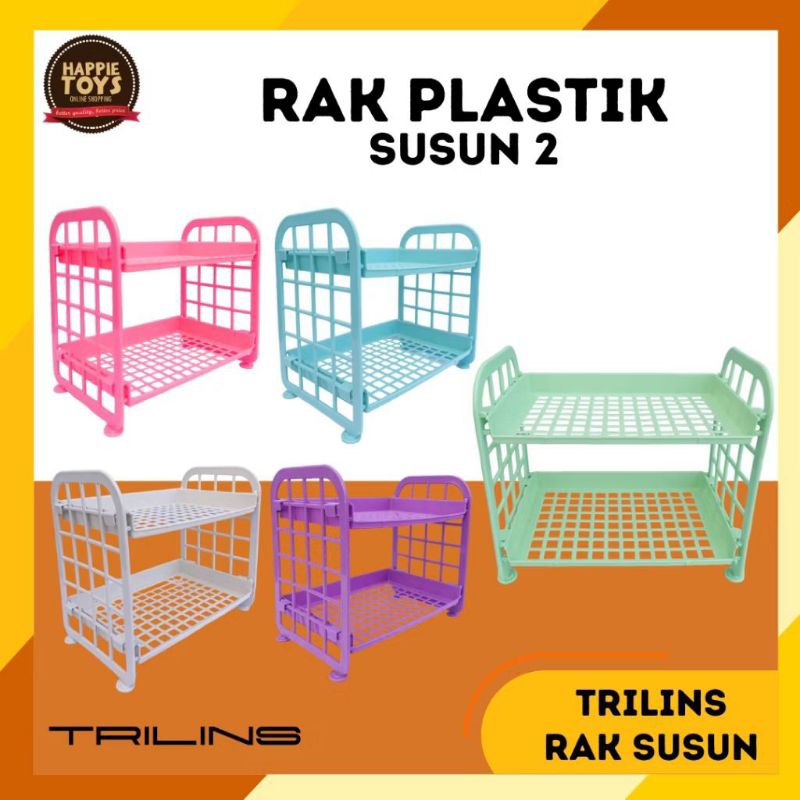 RAK JARING PLASTIK 2 SUSUN Mini Dapur Dinding Kamar Mandi Atk Serbaguna