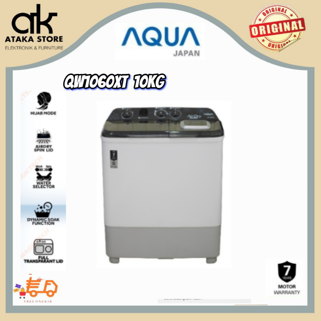 MESIN CUCI AQUA 2 TABUNG QW1050XT/1060XT /1030 Mesin Cuci 2 Tabung Aqua 10Kg