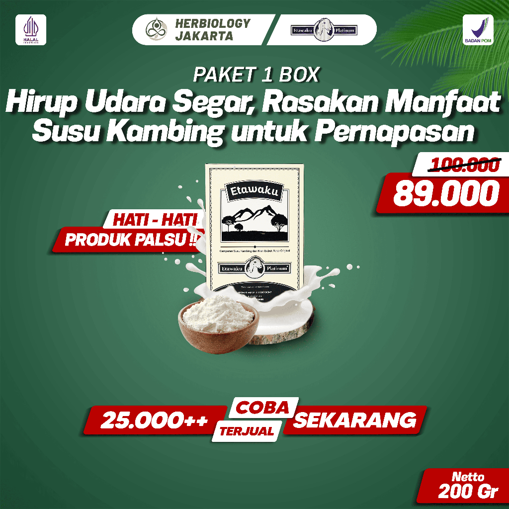 

1 Box Etawaku Platinum | Susu Kambing Etawa & Krimer Nabati Isi 200gr Herbiology