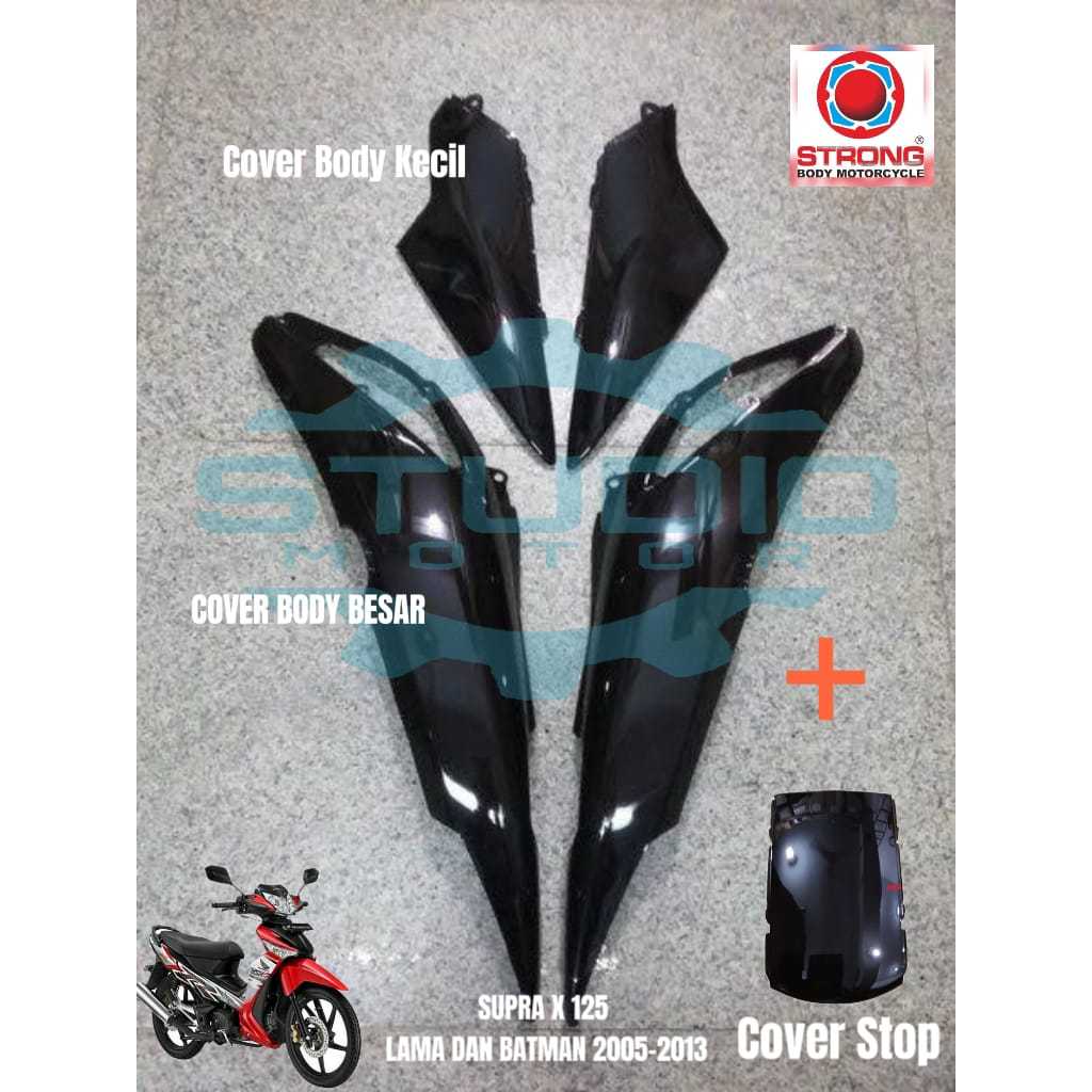 Cover Body Kiri Kanan R+L + Cover Stop Supra X 125 Lama Batman 2004-2013 Merek Strong