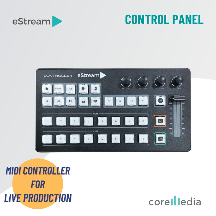 eStream Control Panel 8 Channel Midi Controller for Software vMix Live Production