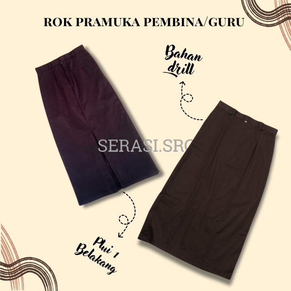 serasi rok pramuka pembina/guru | rok pramuka belah 1 belakang | rok pramuka span plui 1