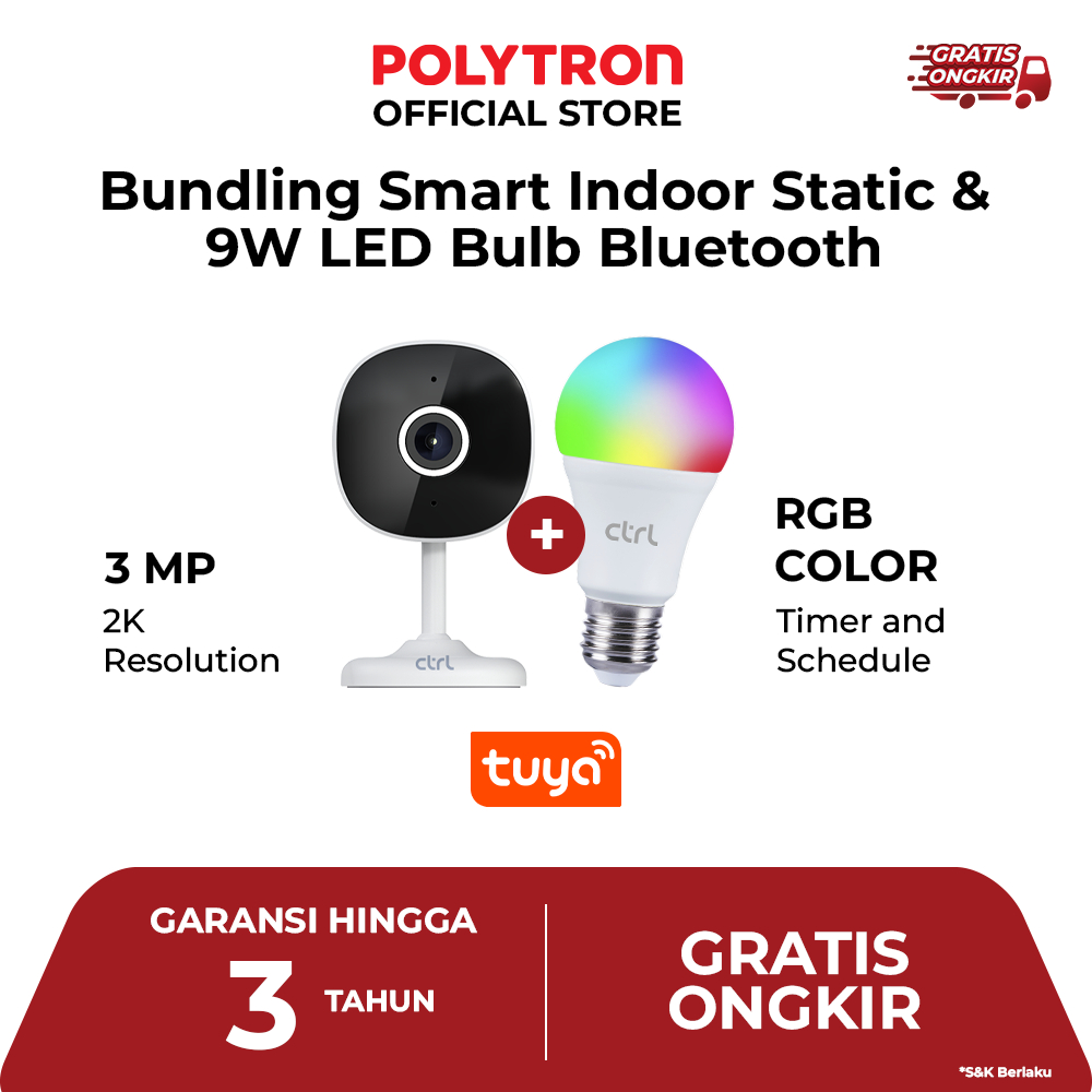 CTRL PAKET CCTV GOLDVIS INDOOR STATIC 3MP + BULB