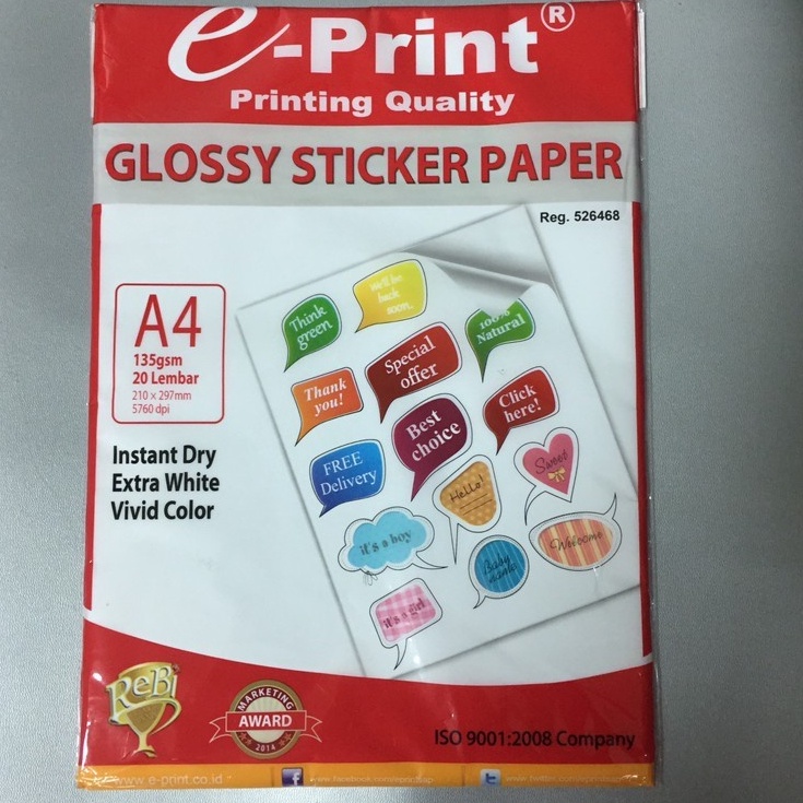

c6 Ready Kertas Sticker 135gsm ePrint Sticker Glossy Paper 135 gsm R91