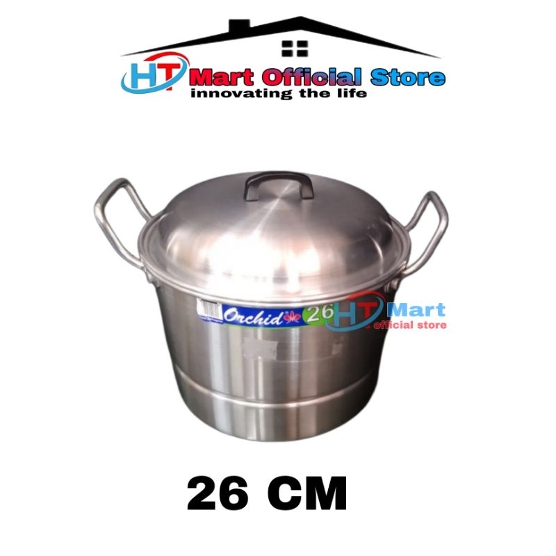 HT mart - Panci dandang Orchid Aluminium no 26 Panci langseng nasi serbaguna Panci kukusan 26 cm 2 l