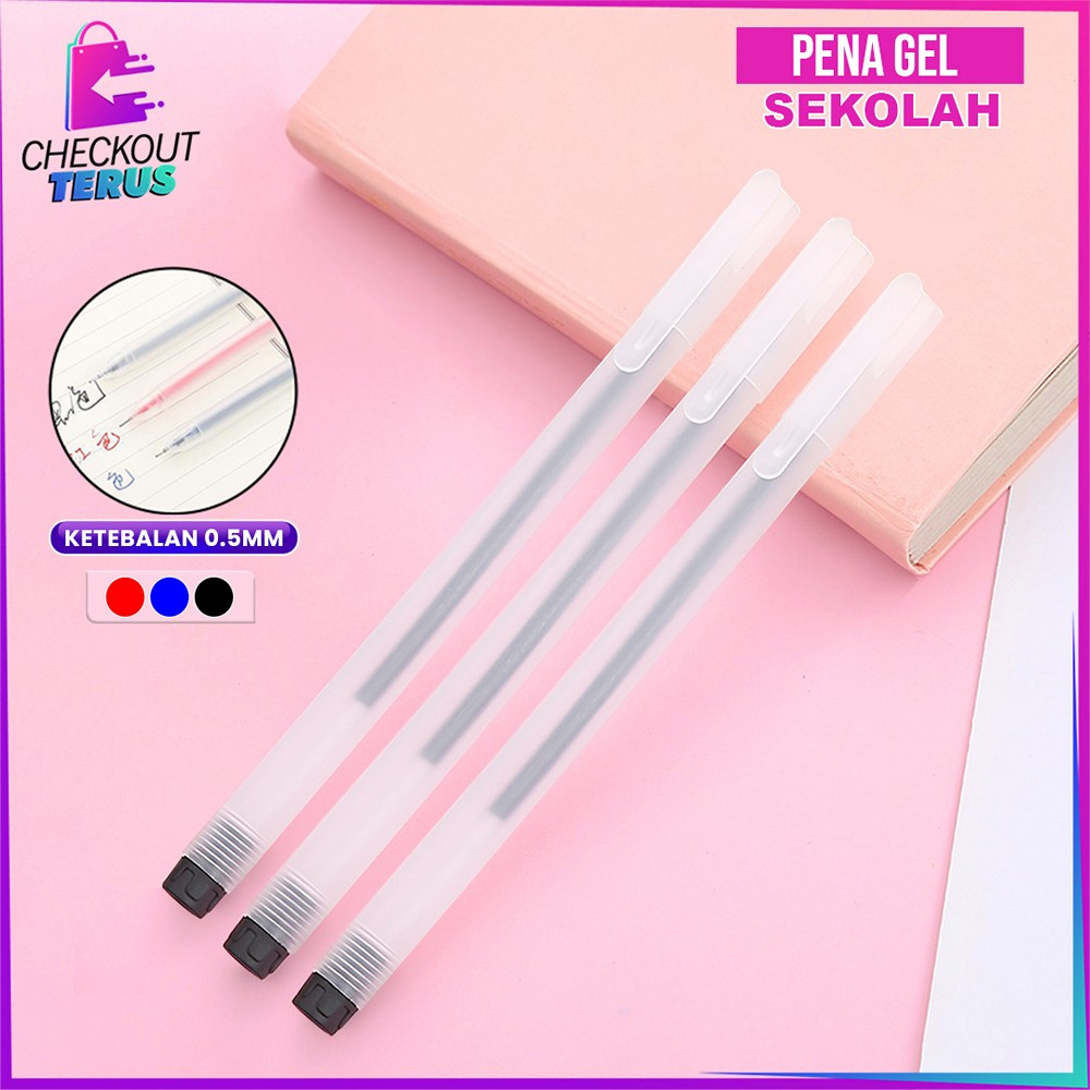 

CT A46 Pena Gel Alat Tulis Pulpen 0.5mm Motif Polos Perlengkapan Sekolah Ballpoint Simple Pulpen Cair Kantor Import