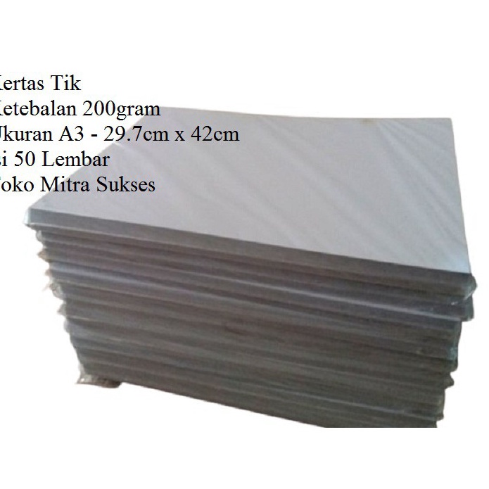 

tn Bestseller 5 Lembar Kertas Tik 2gram A3 T44