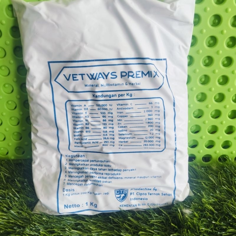 vetways premix 1 kg mineral sapi, mineral kambing