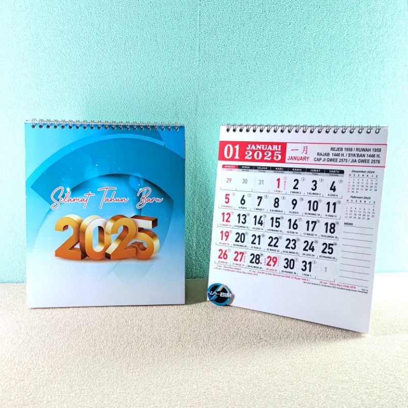 

KALENDER MEJA 2025 kalender meja kerja Mj km 12 ukuran21x15,3cm (terima castume cetak merek)