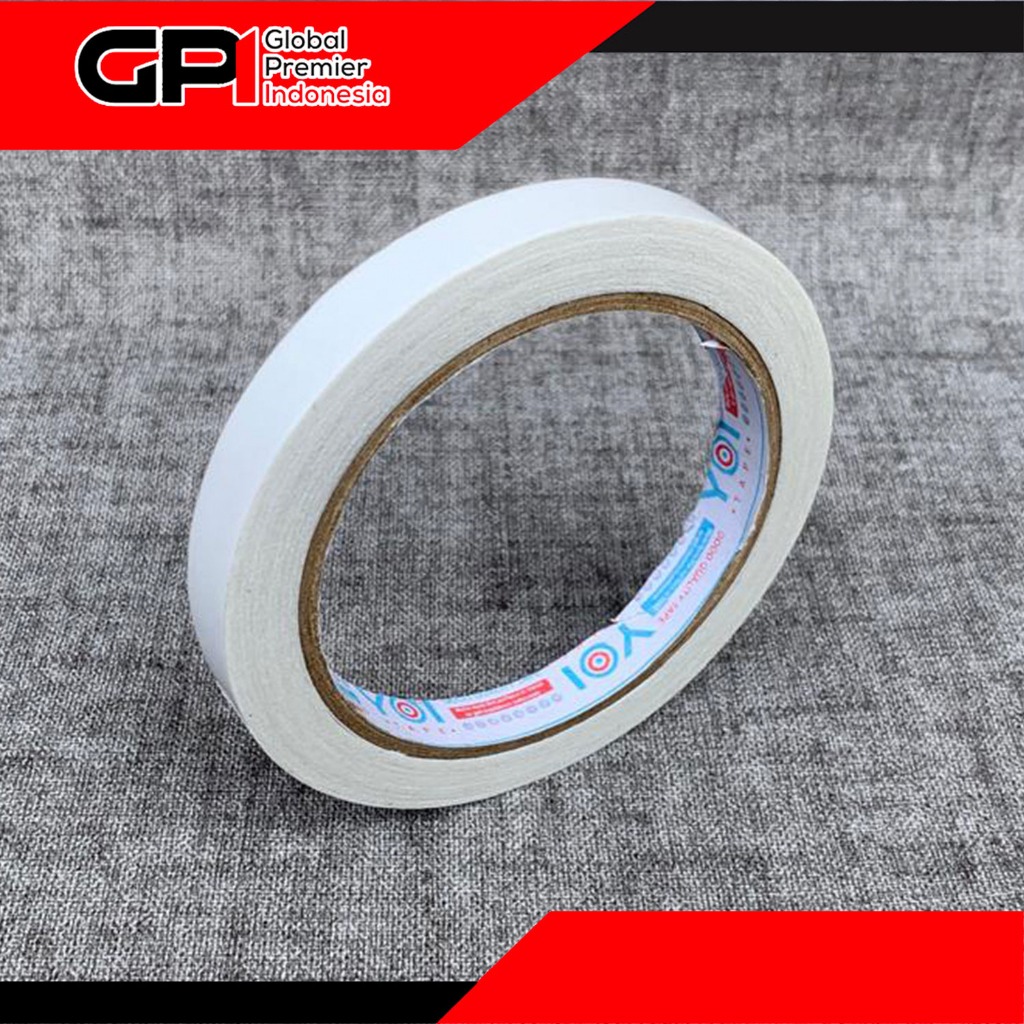 

YOI Tape Lakban Double Tape 12mm x 20Y Isolasi Kertas Bolak Balik