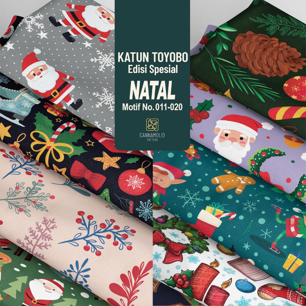 Kain Katun Toyobo Motif CHRISTMAS | Lebar 145cm | NATAL 11-20