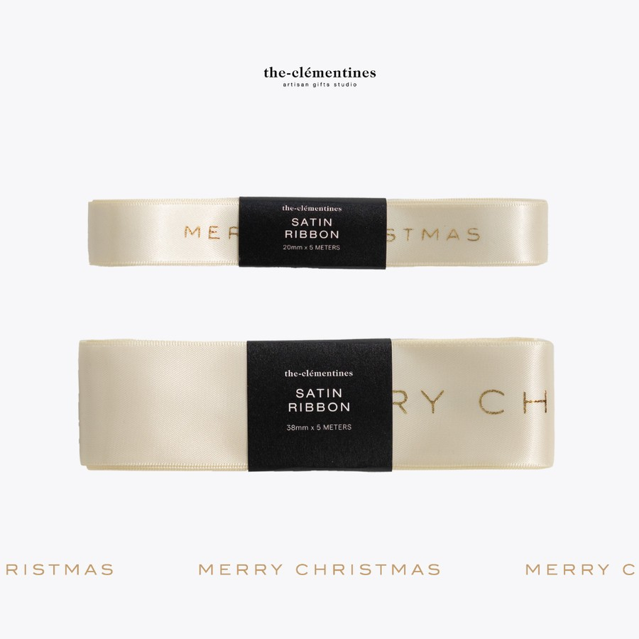 

Clementines Ribbon - Ivory Christmas Collection - 5m