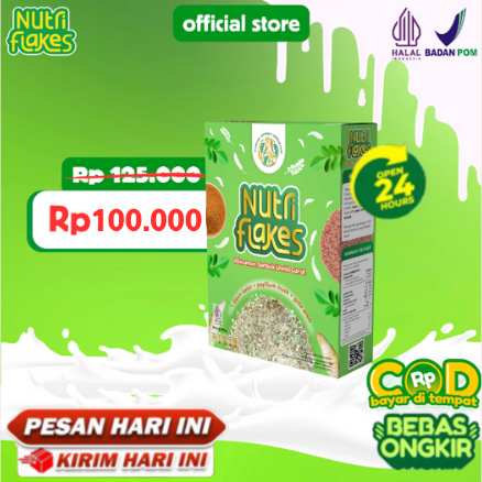

Nutriflakes Sereal Umbi Garut BPOM & Halal MUI Atasi Asam Lambung Original 1 Box