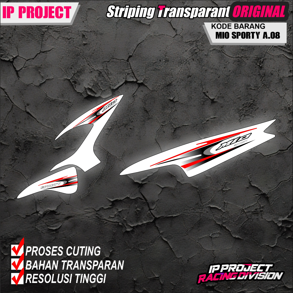 (COD) STIKER STRIPING ORIGINAL MOTOR YAMAHA MIO SPORTY TAHUN 2011 DESAIN HOLOGRAM TRANSPARAN