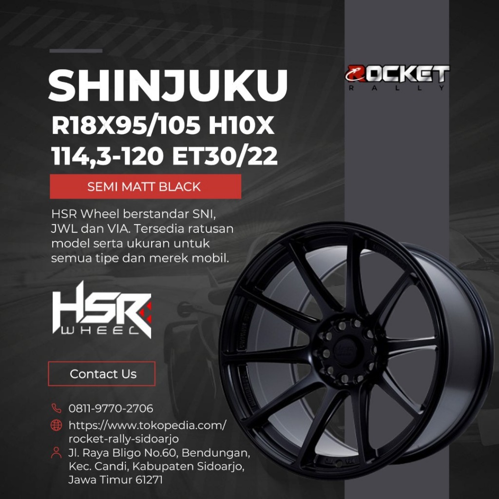 Velg Racing Celong Ring 18 Lebar 9,5/105 Velg Mobil Civic Hrv Innova Mazda3 HSR SHINJUKU