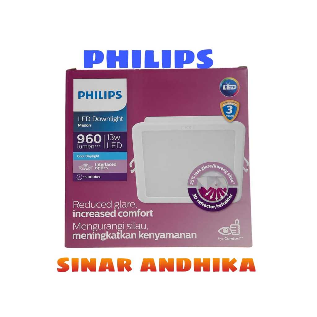 Lampu LED Downlight Philips Kotak Meson 13 Watt 59465