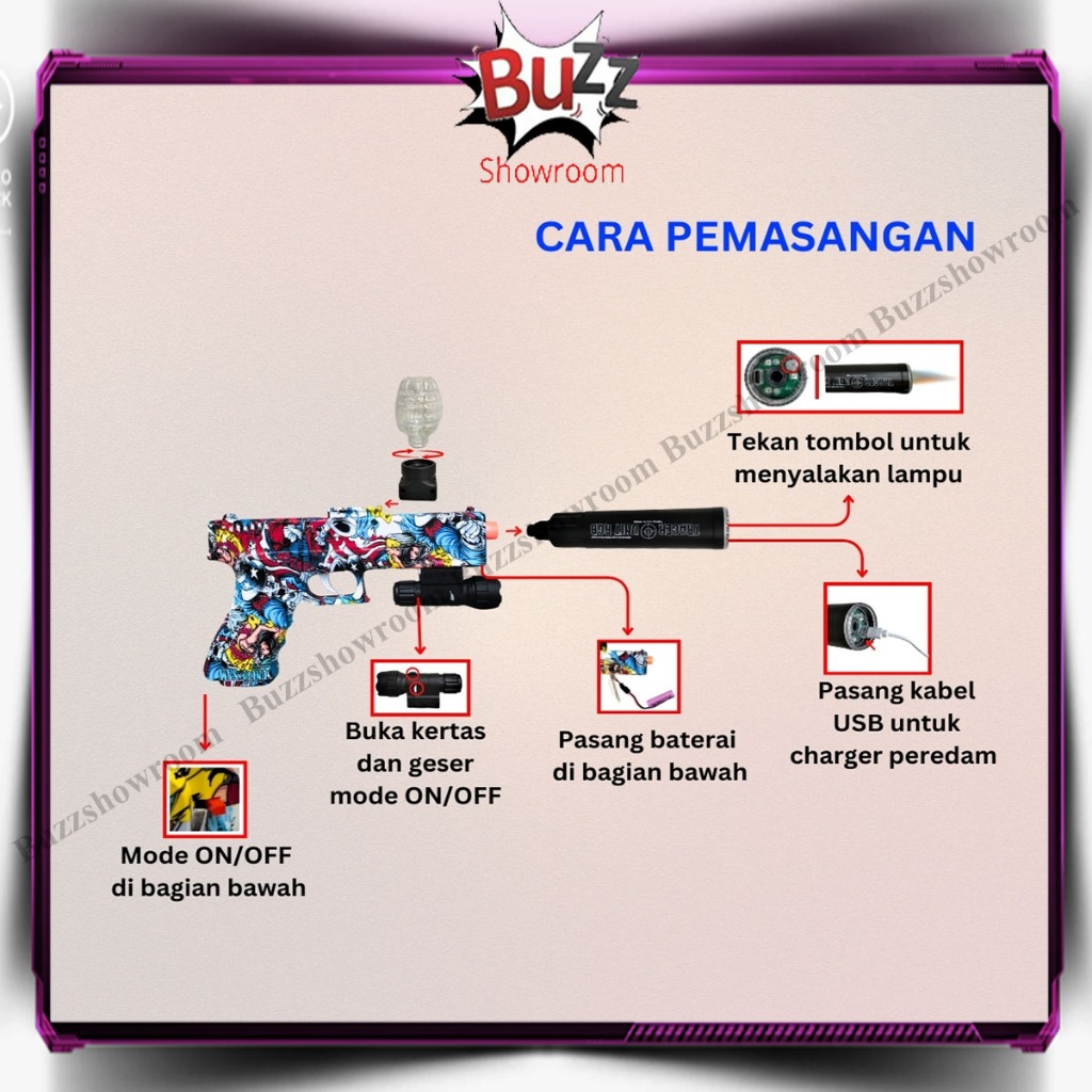 Handgun Anak Wgg Water Gel Mainan Watergel Gun Infrared With Lamp