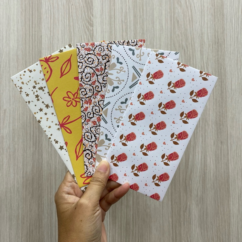 

SATUAN Amplop Panjang Uang Tanpa Dilipat Angpao Cute Pattern Lebaran Kondangan