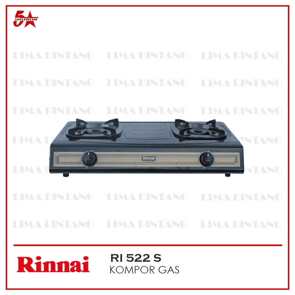 KOMPOR GAS RINNAI RINAI 2 TUNGKU RI 522S RI-522S RI-522 S